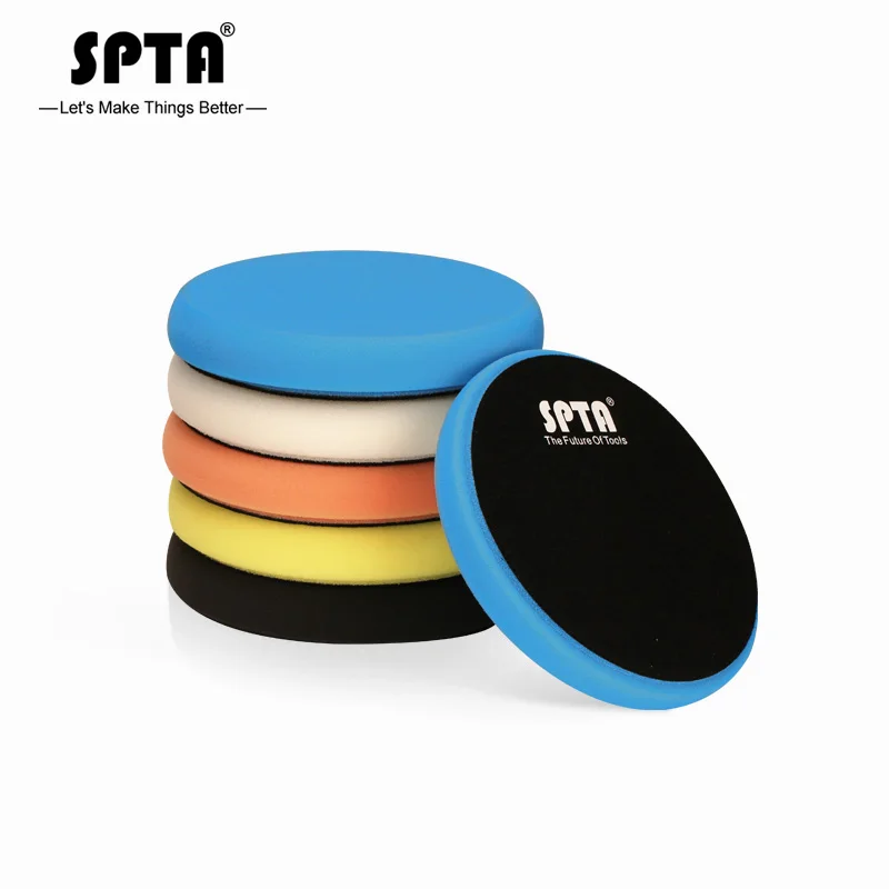 SPTA набор прочных буферных подушечек, набор для сверления, Губка Для Полировки Автомобиля, инструмент для ухода за автомобилем, набор для мойки, мягкий воск, полировка, уход за автомобилем, полировщик, чистый - Цвет: 5PC  160mm
