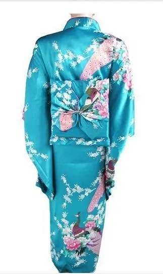 Высокое качество розовое японское женское шелковое кимоно традиционное юката с Obi печатных вечернее платье Новинка костюм один размер H0028