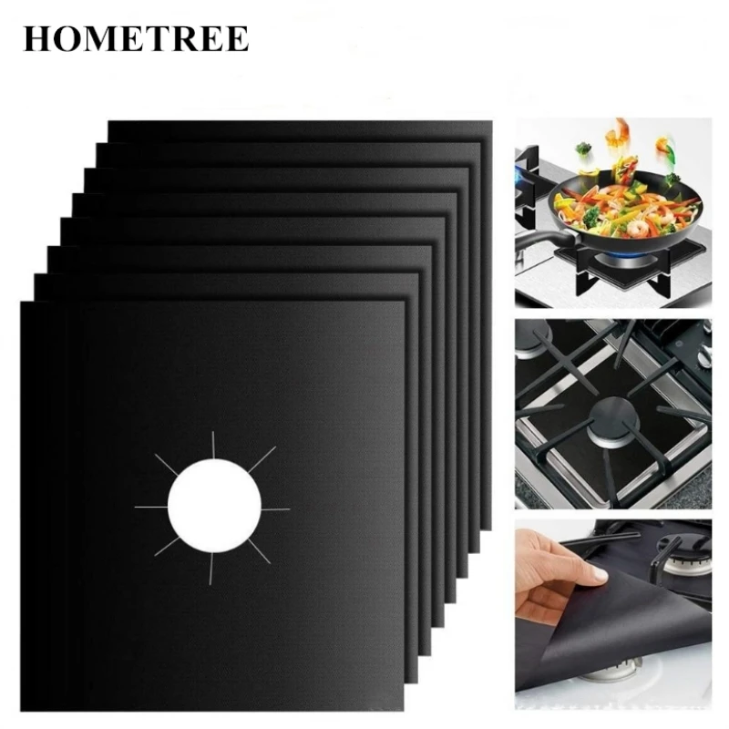 

HOMETREE 1-4pcs Reusable Aluminum Foil Gas Stove Burner Cover Protector Liner 0.12-0.3mm Thick Clean Mat Pad File Injuries H89