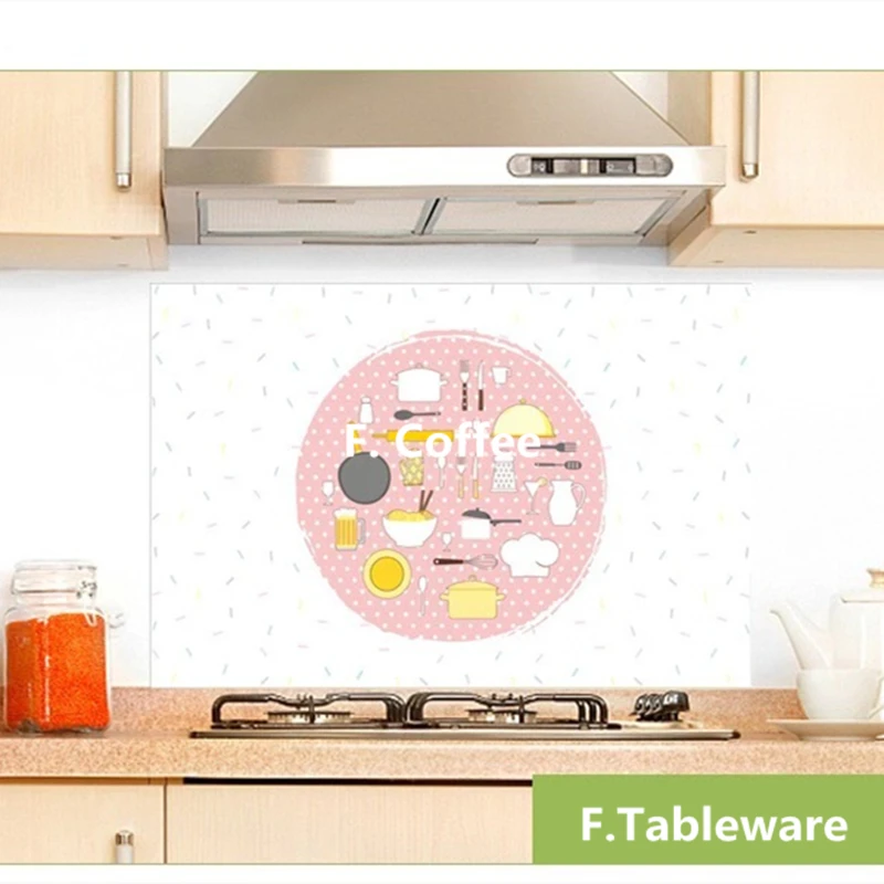 60*90 см кухонные настенные наклейки кофейные узоры DIY художественные декорации
