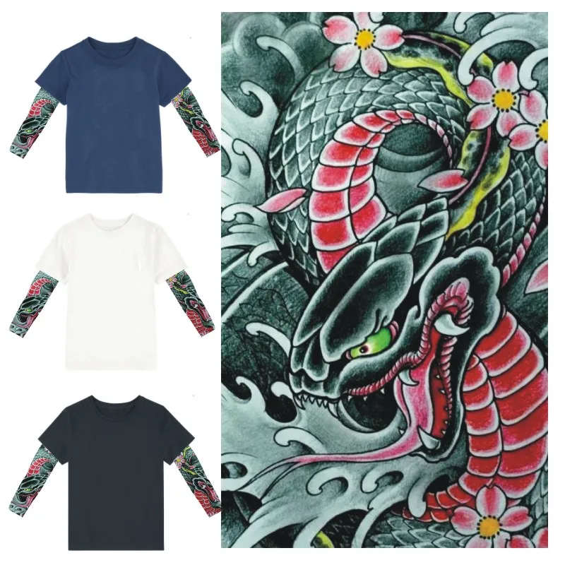 Парень с татуировками летние футболки оригинальными рисунками детские