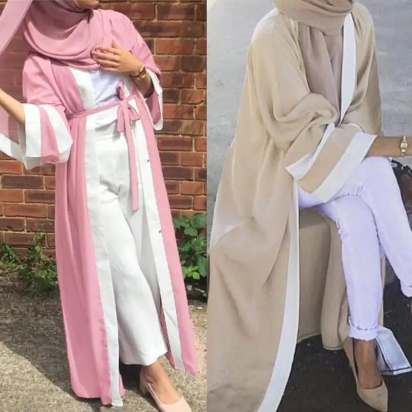 Мусульманское платье для взрослых Musulmane кардиган с принтом в полоску