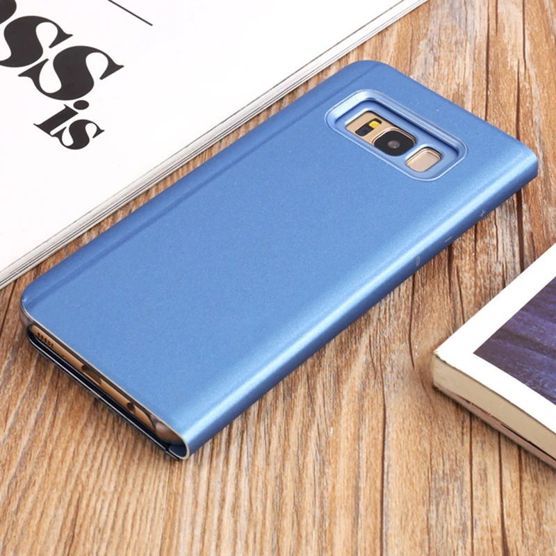 Флип-чехол с зеркалом для samsung Galaxy S8 S9 S10 плюс S10E Note 8, 9, 10, A5 A7 J3 J5 J7 Pro A6 A8 J4 J6 J8 пленка для экрана с четким изображением