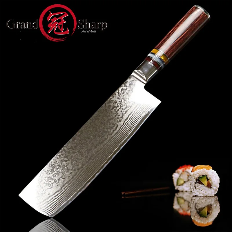 Grandsharp 6 шт. набор поварских ножей профессиональные поварские ножи VG10 японский дамасский стальной лучший Семейный подарок японский дамасский нож