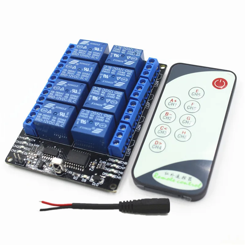 ИК Smart Remote Управление модуль коммутатора реле 12 В 8 путь добавить Transmmiter и 5 мм