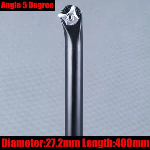 5 Degrees 27.2X400mm Угол 5/20 градусов глянцевый полный UD углеродного волокна сиденье велосипеда Велосипедное Сиденье Дорога MTB велосипед части 27,2/30,8/31,6*400 мм - Цвет: 5 Degrees 27.2X400mm