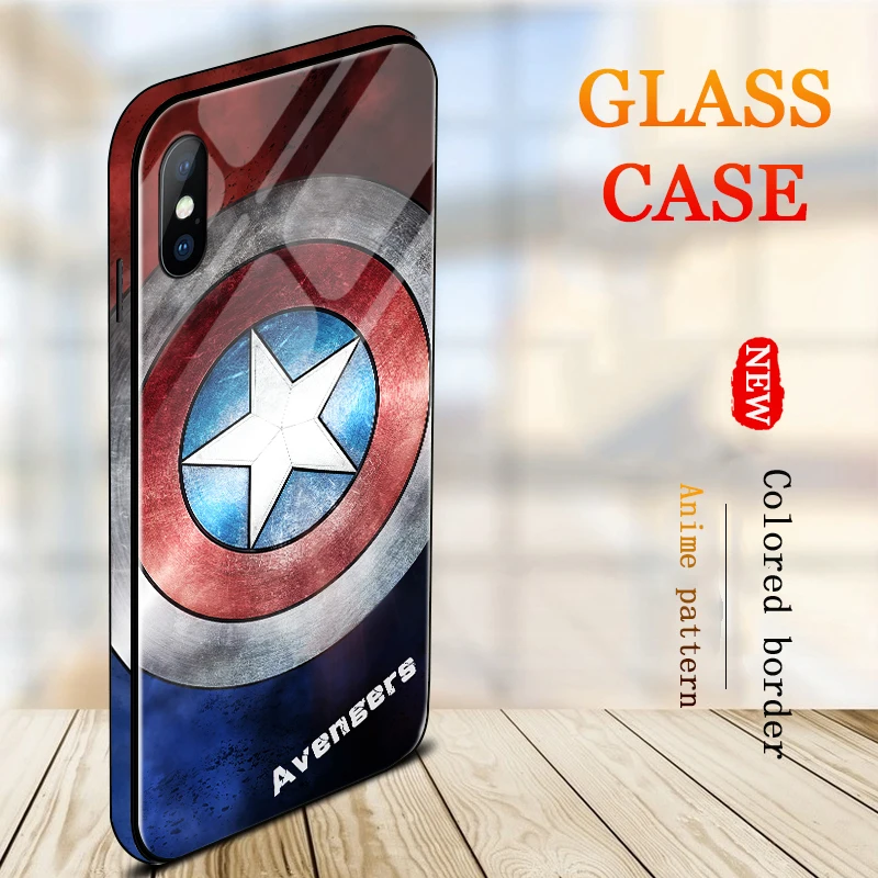 Роскошный чехол из закаленного стекла для телефона Marvel Мстители для iPhone 8 7 6 6s Plus 11 Pro XS MAX XR 10 8Plus чехол с человеком-пауком, Бэтменом, ядом