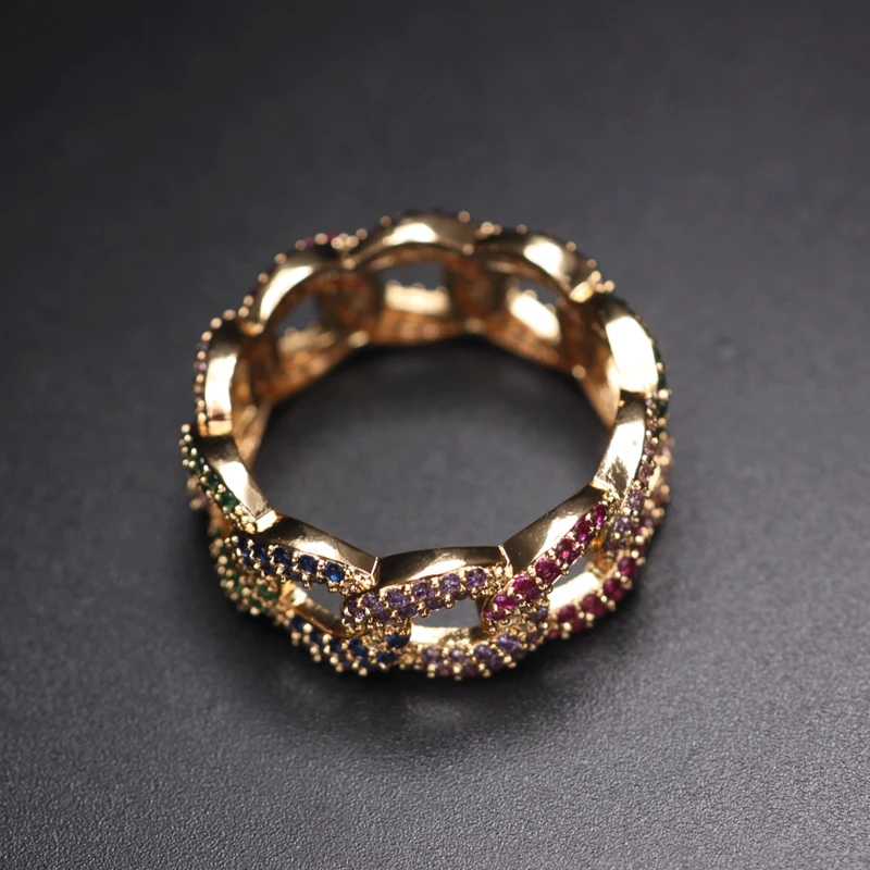 Роскошные красочные кольца для женщин с микро закрепкой полностью кубический
