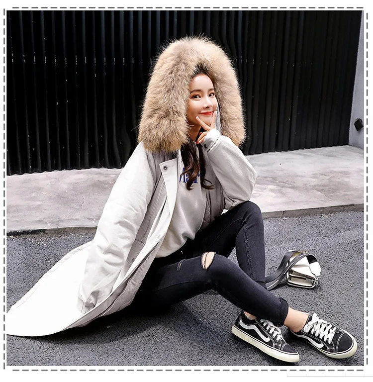 Hot sale hooded down cotton women's wear cotton pants knee length thickened cotton padded jacket 865