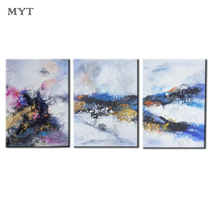 

100% настоящая Картина Ручная роспись 3 картины пейзаж Картина на холсте Настенная картина для гостиной Картина на холсте