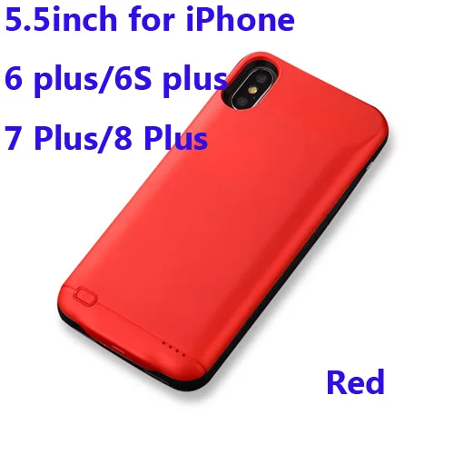6P SP6 7P 8P Red Чехол для зарядного устройства для iPhone X XS Max XR 6 6 s 7 8 3000/4000/5000mAh power Bank зарядный чехол для iPhone X XS 8 7 6 6 s Plus - Цвет: 6P SP6 7P 8P Red