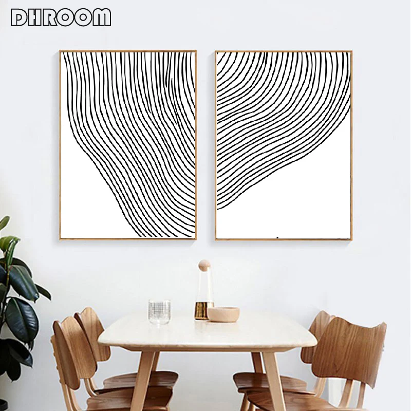 Минималистичный абстрактный холст картина линия абстрактное искусство печать