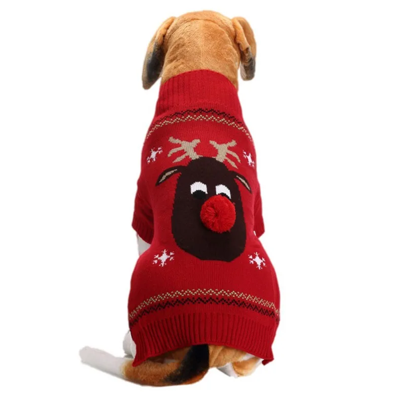  New Christmas Dog Warm Sweater Winter Clown Puppy Clothing Xmas Reindeer Clothes for Small Medium Pet Dogs | Дом и сад