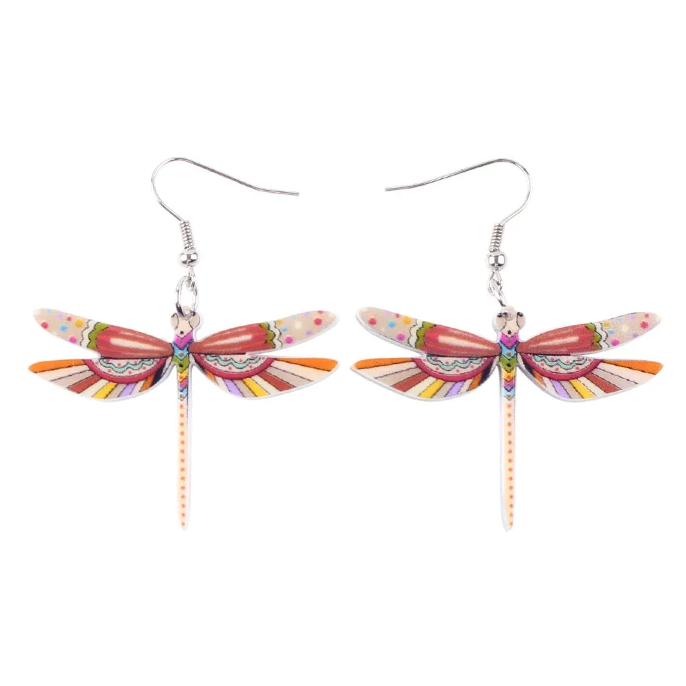 Женские акриловые висячие серьги WEVENI длинные серьги-Стрекозы с животными модные
