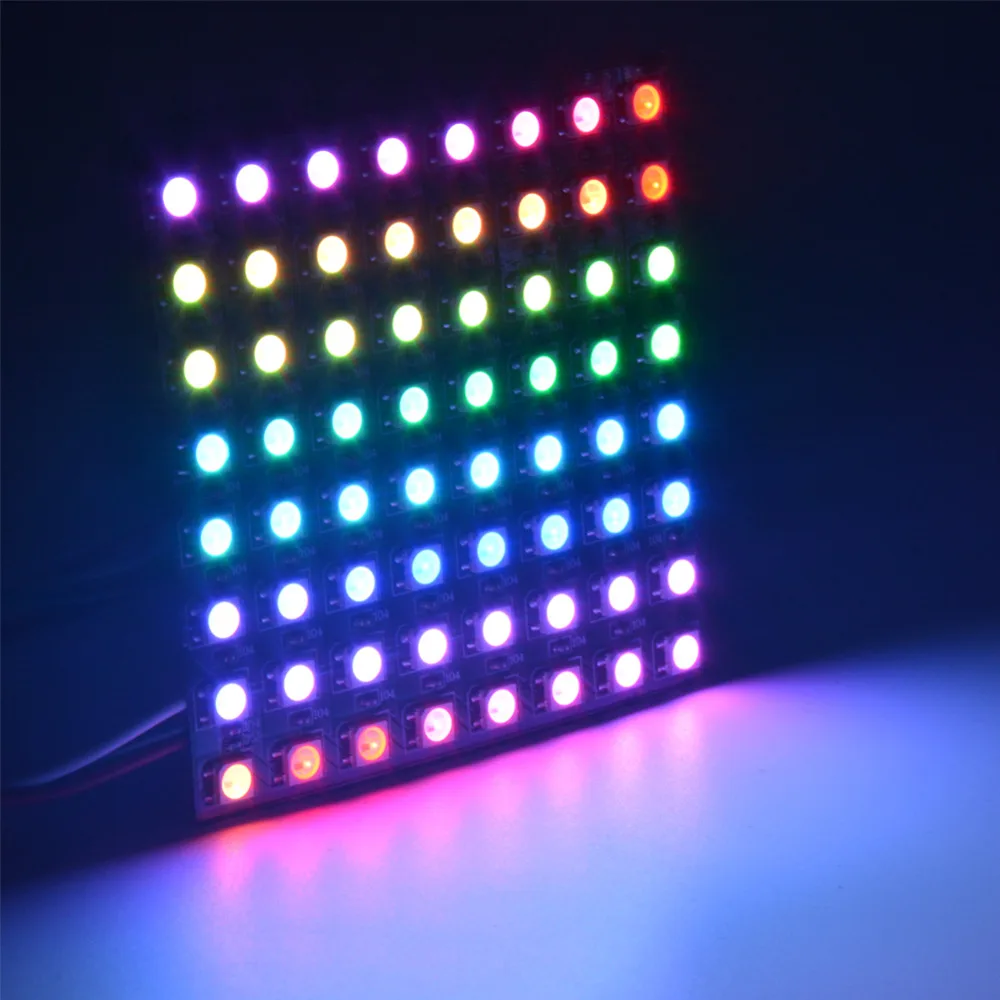 WS2812B Светодиодная панель Чип 8x8/8x32/16x16 пикселей WS2812 RGB Полноцветный SK6812 адресуемый цифровой гибкий панельный экран DC5V