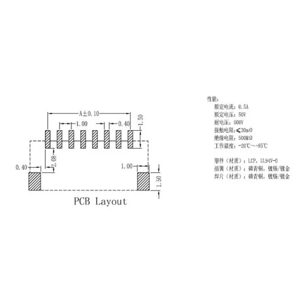 Горизонтальное Крепление для поверхности 50 шт. JST SH 1 0 мм 2 10Pin|mount|mounting socket |