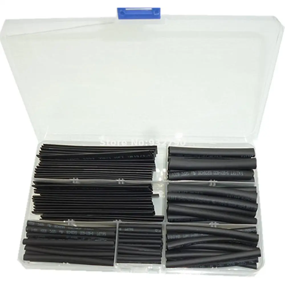 142 шт. Черный Термоусадочные трубки ассортимент Обёрточная бумага электрическая