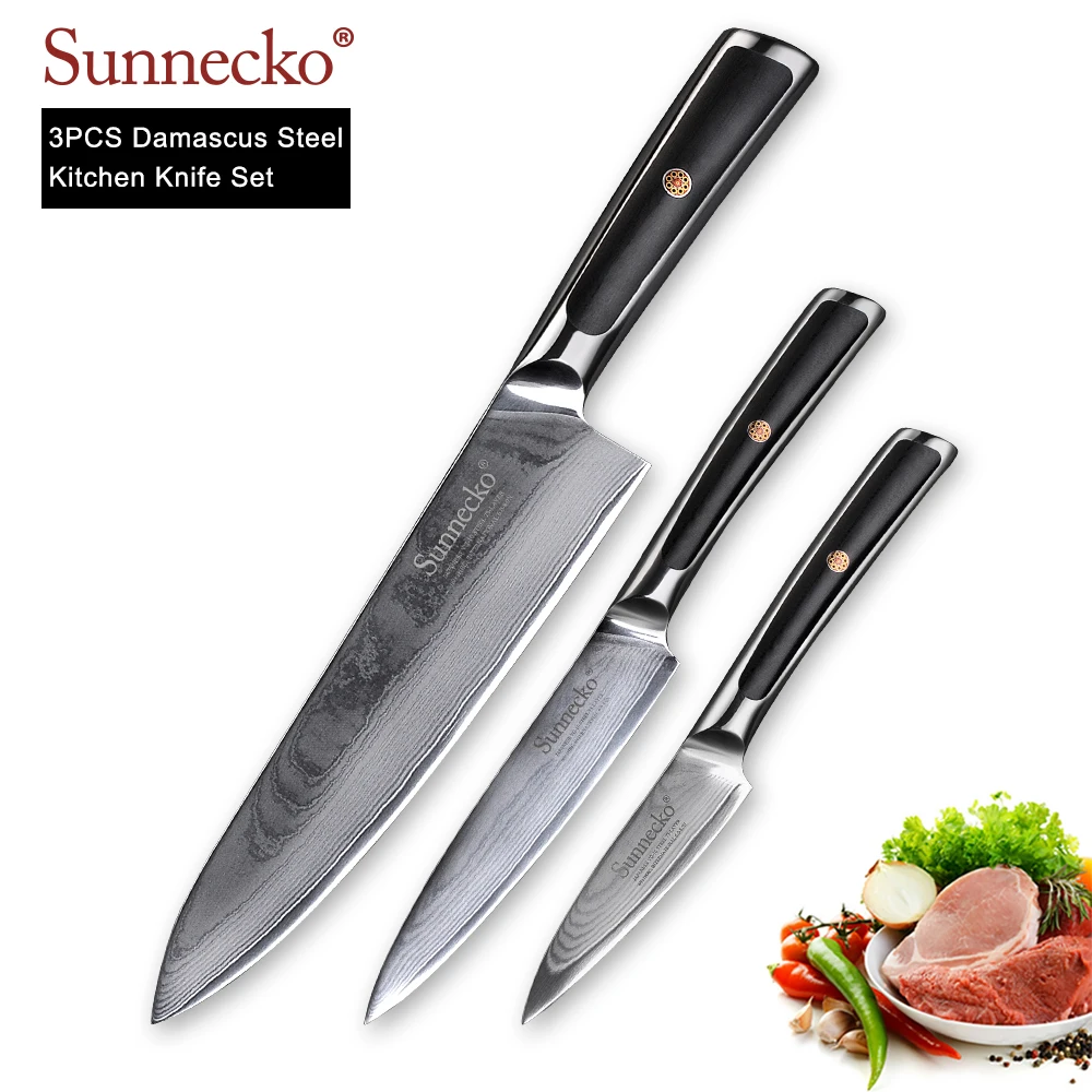 Набор кухонных ножей SUNNECKO из 3 предметов нож для очистки овощей шеф повара