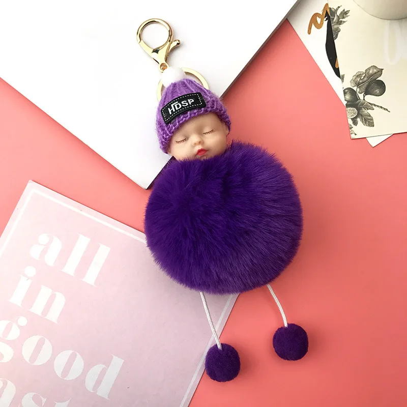 Purple Baby Детские сувениры спящие Детские куклы брелоки сувенир свадебные подарки для гостей дети подружки невесты подарок вечерние сувениры - Цвет: Purple Baby