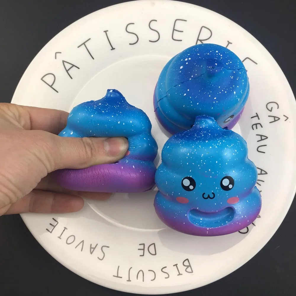 Мини Радужный Poo Emoji Face Squishy Slow Rising милый торт хлеб мягкий Squeeze Kawaii забавные хитрые