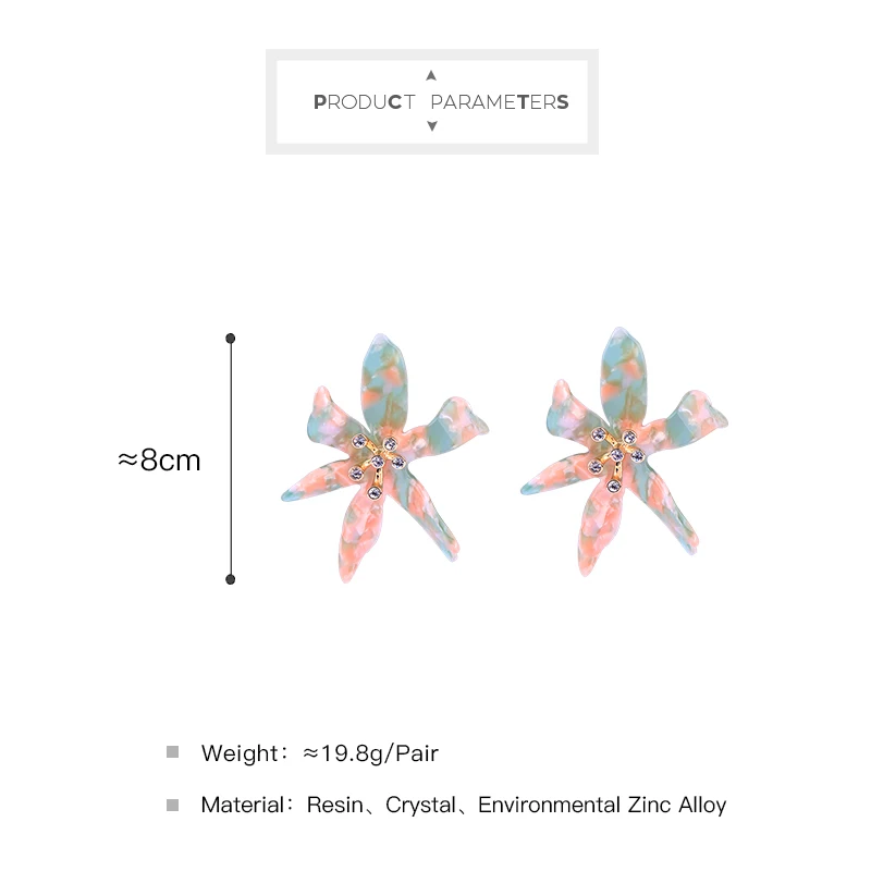 BALANBIU Unique Undertint Resin Flowers Drop Earrings For Women Party Crystal Ornament 2019 Newest Fashion Jewelry Accessories | Украшения