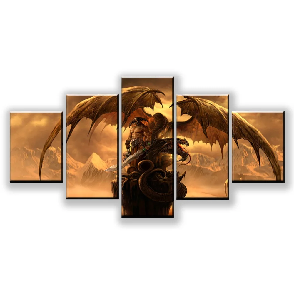 Настенное искусство HD печатный плакат в рамке домашний Декор 5 шт. меч фантазии