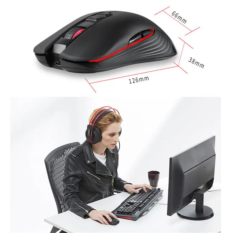 Игровая Беспроводная перезаряжаемая игровая мышь 2 4G портативная Бесшумная