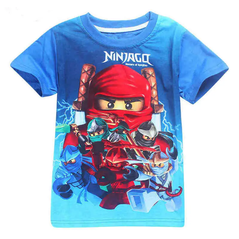 Ниндзя Футболки для мальчиков 2019 лето и принтом LEGO Ninjago футболки девочек футболка