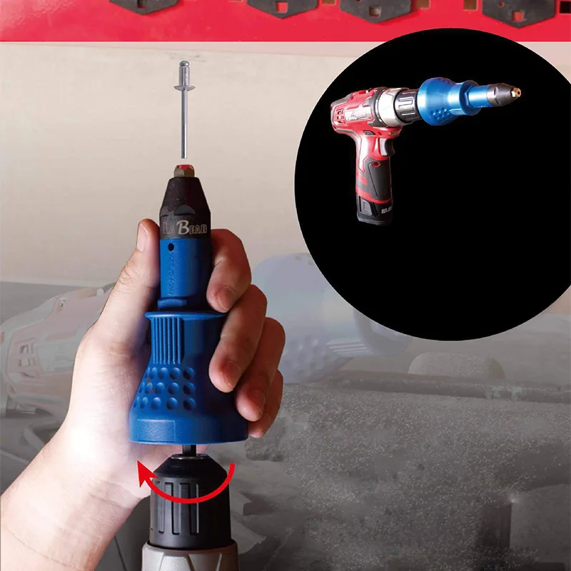 

Multifunction Electric Rivet Nut Gun Riveting Tool Cordless Riveting Drill Adaptor Insert Nut Tool Riveting Drill Adapter