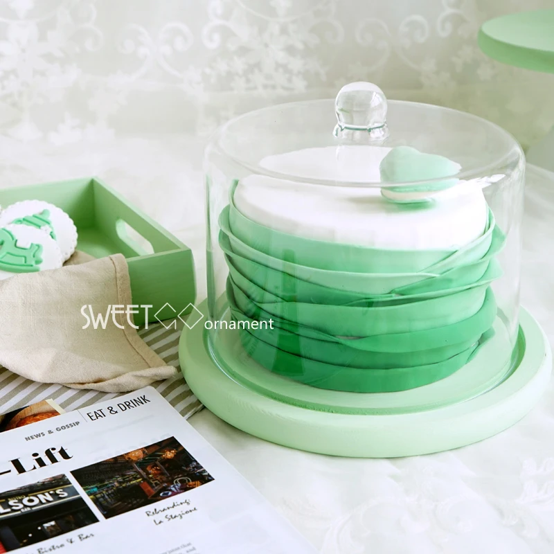 Круглый поднос для торта с куполом из поликарбоната инструменты украшения