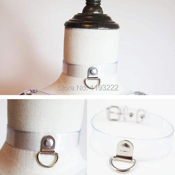 Ожерелье-чокер ручной работы с прозрачной виниловой пряжкой | Украшения и