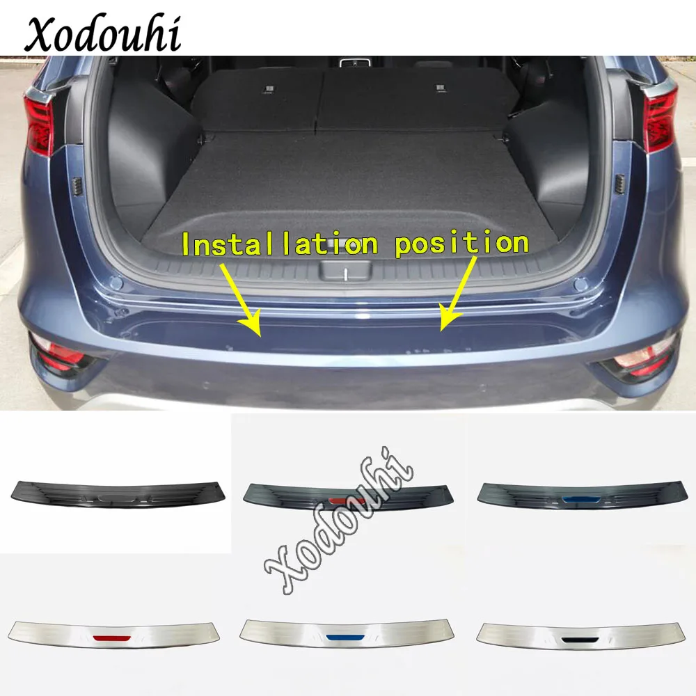 For Kia Sportage KX5 car sticker styling external rear bumper protection trunk trim cover stainless steel plate pedal