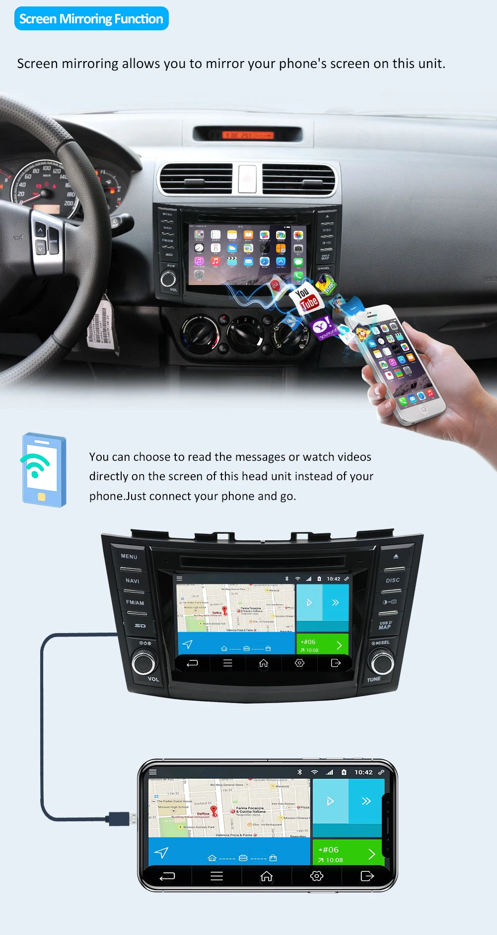 Восьмиядерный 2 Din Android 9,0 автомобильный dvd-плеер для Suzuki Swift 2011- Радио Стерео gps Navi сенсорный экран управление карта камеры