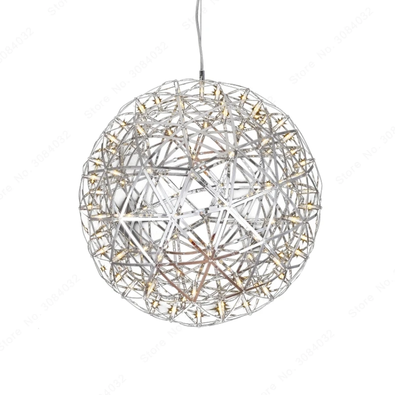 BDBQBL Spark Ball LED Pendant Lamp Stainless Steel Firework Light Modern Brief Restaurant Hotel Lighting Hanglamp | Освещение