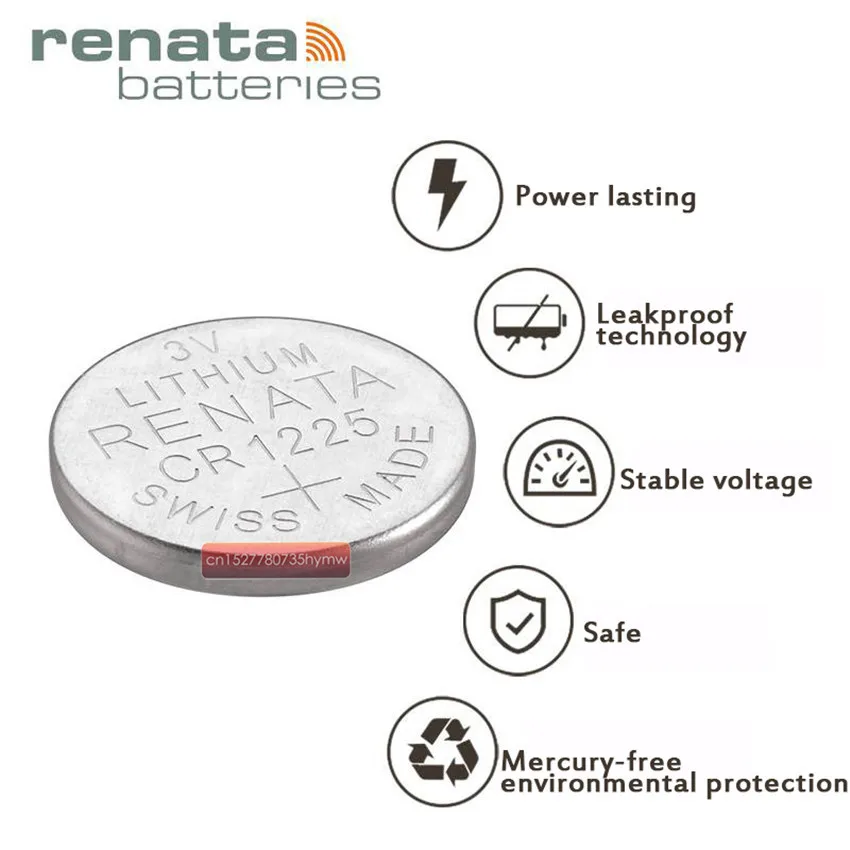 Комплект из 4 предметов RENATA литиевая батарея CR1225 3 V% 100 бренд RENATA 1225 Батарея