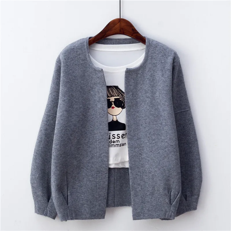 Новый вязаный свитер женский кардиган на весну и осень куртки свободный короткий