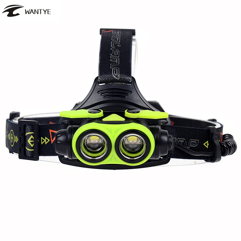 Новый светодиодный налобный фонарик с линзой 6000лм 2x XM L2 USB фара для рыбалки