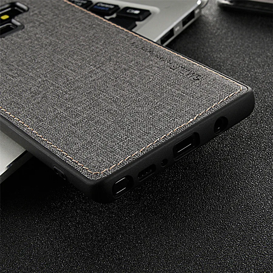 note 9 casing case cover for samsung galaxy 8 s8 s9 plus + luxury silicone edge bumper fabric shockproof hard back |