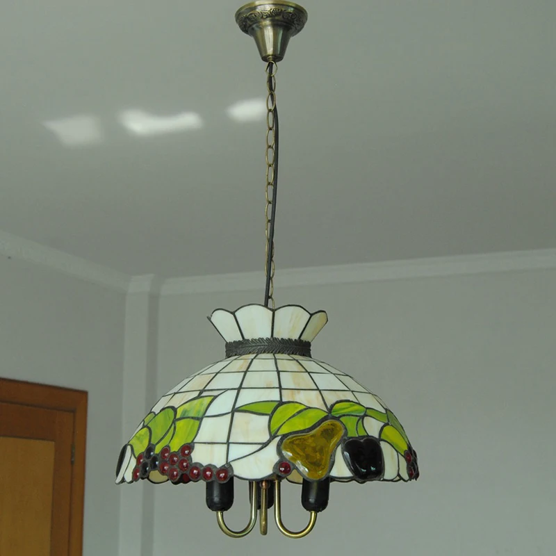 Витражная лампа в стиле Тиффани барокко подвесной светильник европейском с 3
