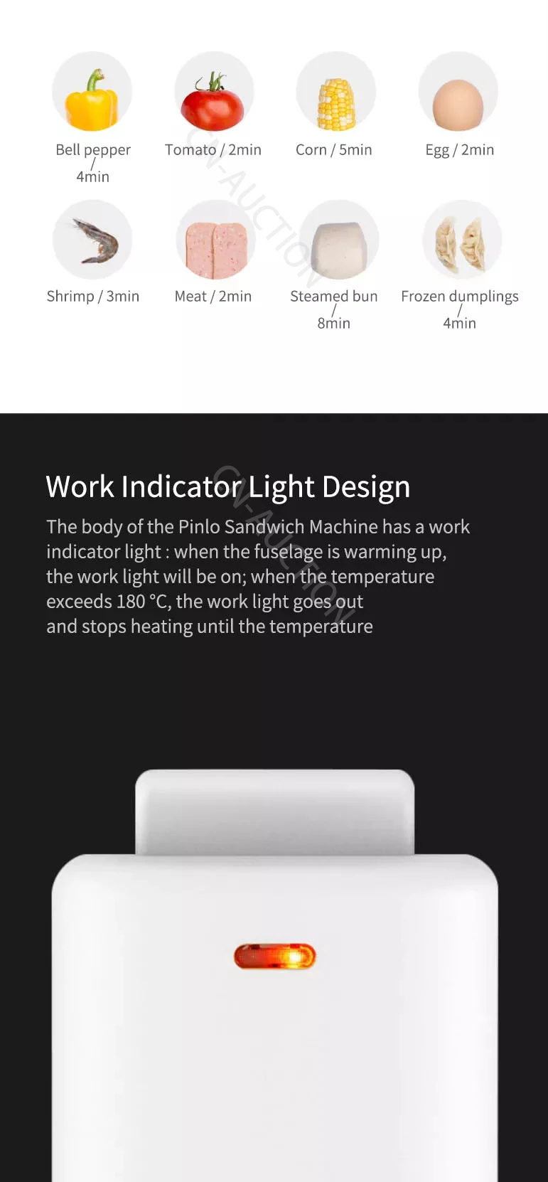 Xiaomi Pinlo мини-сэндвич-машина 420 Вт, кухонная хлебопечка для завтрака, тостер с изогнутой поверхностью, жарочная машина для яиц
