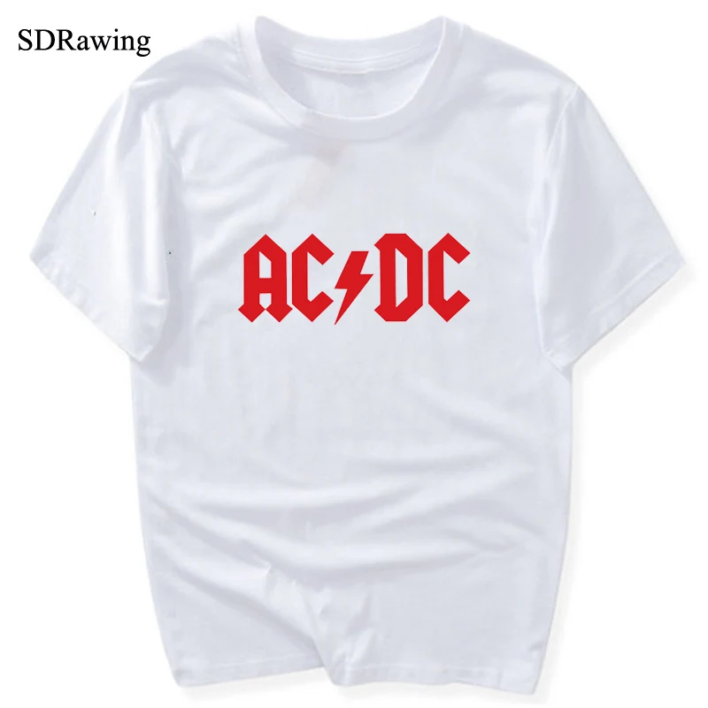 SDRawing AC DC Bell футболки с принтом черепа футболка коротким рукавом женская летние