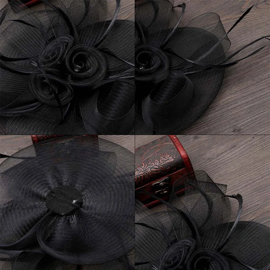 MOLANS Fancy flour Feather Mesh Вуалетка для свадьбы ткань Цветочная средней длины с клипсами