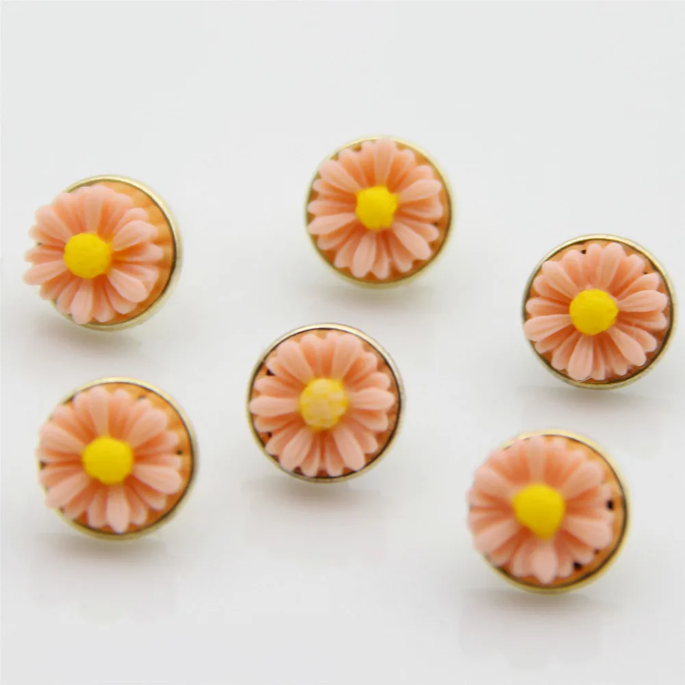 Light Pink as photo 20 шт 12 мм Красочные цветы маргаритки металлические брады для DIY скрапбукинга украшения фотоальбома украшения ручной работы аксессуары - Цвет: Light Pink as photo
