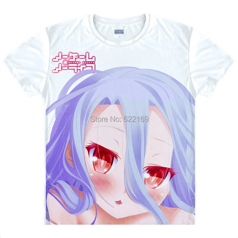 2015 мужская Уникальная футболка с аниме 3d принтом Повседневная NGNL Sora Shiro коротким