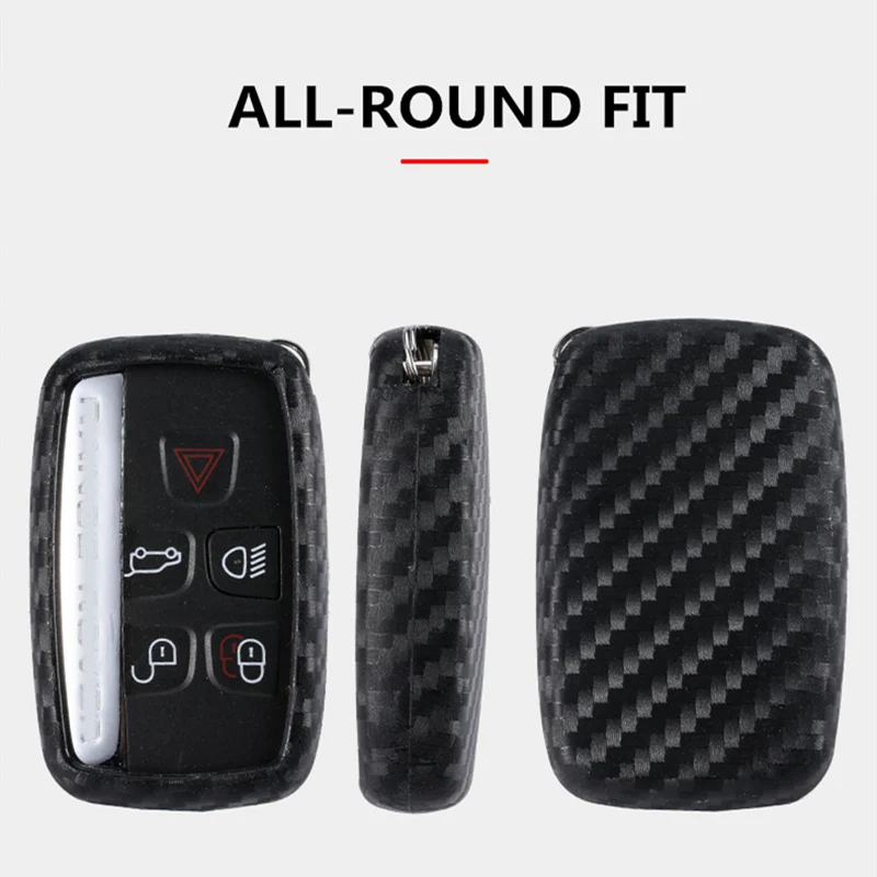 Новинка 2019 чехол для ключа из углеродного волокна и силикагеля Land Rover Range Sport Evoque