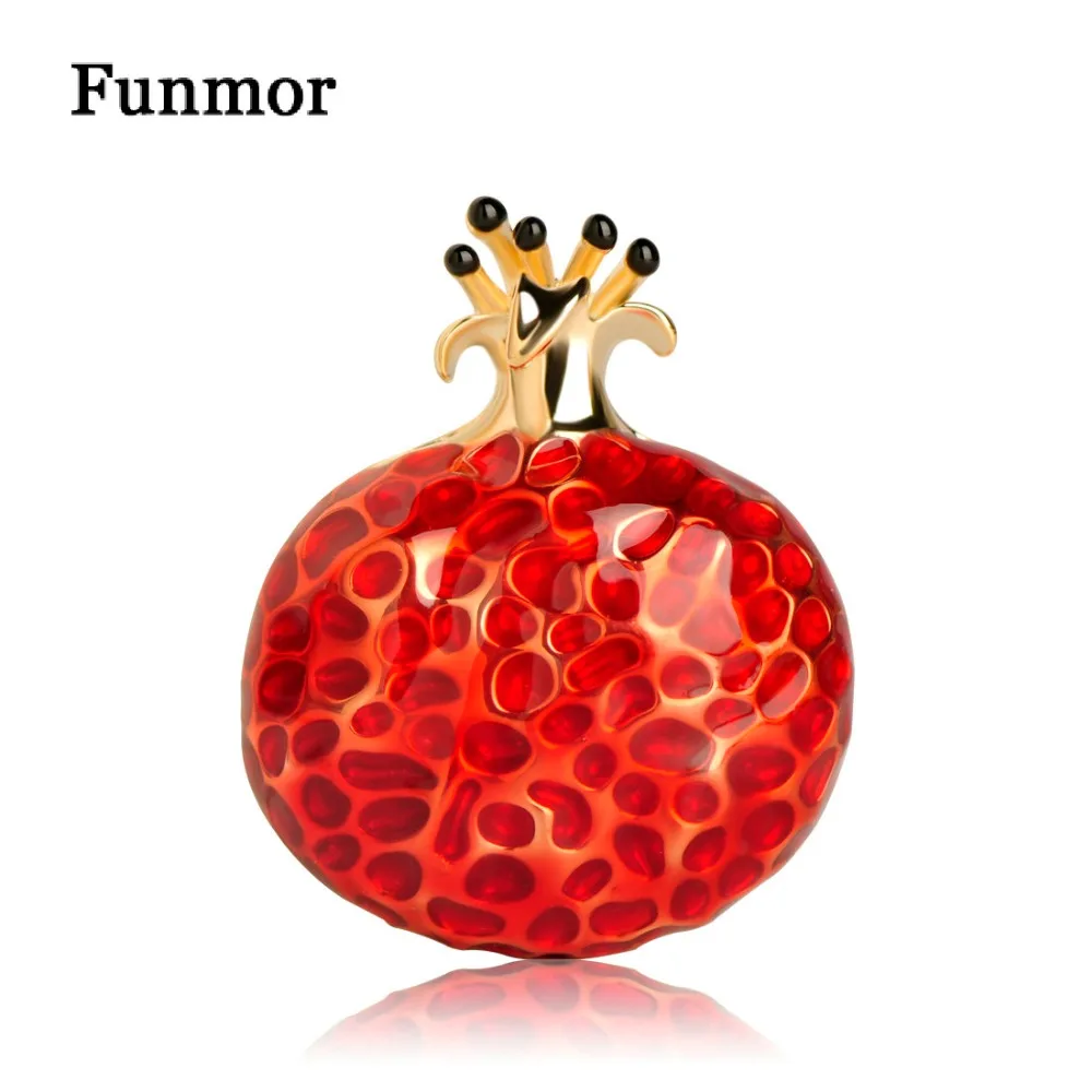 Женская/Детская Брошь FUNMOR эмалированная брошь золотого цвета с красным гранатом