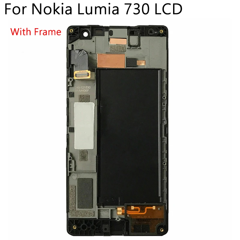OLED для Nokia Lumia 730 RM-1038, ЖК-дисплей, сенсорный экран с рамкой, дигитайзер, запасная сборка, Протестировано