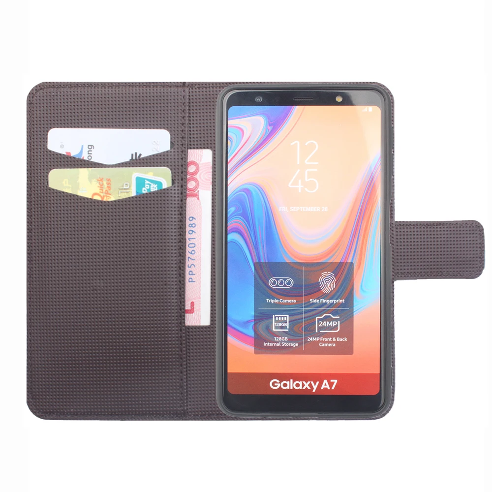 Для samsung A7 2018 чехол откидная крышка кремния кожаный бумажник для телефона Galaxy A750 |
