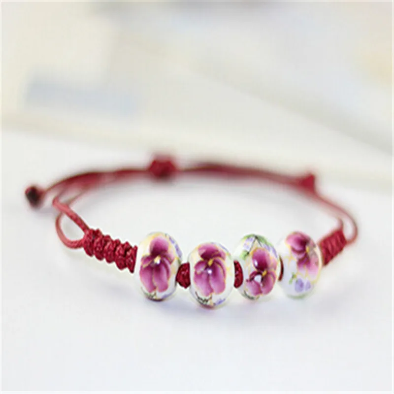 2017 Модный китайский фарфоровый браслет из натуральных бусин на удачу с