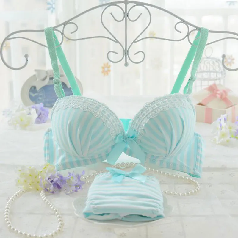 1 полосатый детский хлопковый бюстгальтер без косточек для девочек красивый